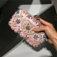 Handmade Bead Embroidery With Diamonds Clutch Bag Ladies Fashion Shoulder Crossbody Bag