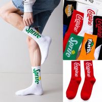 Fashion Men funny letter socks tide street hip hop cola socks sprite socks Female skateboard socks Drink Young Socks