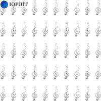 IOPOIT 100 Pcs โลหะสำหรับตกแต่ง จี้รูปโน้ตดนตรี สัญลักษณ์เพลง วินเทจ ดีไอวาย สร้อยคอสำหรับผู้หญิง