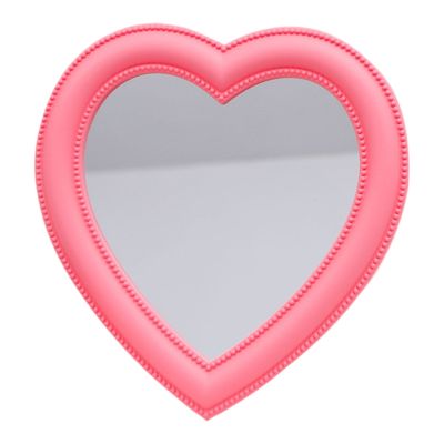 Pink Love Mirror Desktop Vanity Mirror Wall Mounted Dual-Use Makeup Mirror Girl Room Wall Decoration Heart-Shaped Mirror