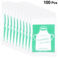 100pcs Kids Disposable Aprons Waterproof Antifouling Apron Kitchen Cooking apron Cleaning Transparent Apron for Painting Cooking