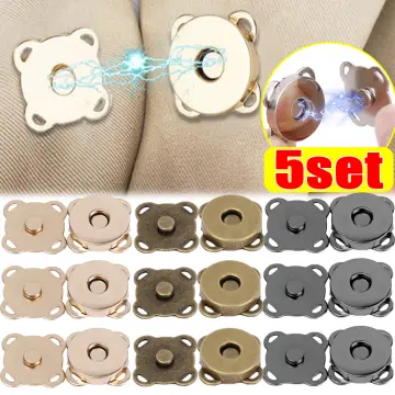 12 Sets Magnetic Snaps Buttons Sew in Magnetic Plum Bag Clasps Button Snaps  for Purses Handbag Clothes Scrapbooking Closure Fastener Sewing Craft DIY