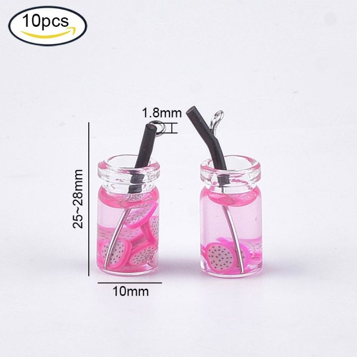 10Pcs Mineral Water Bottle Resin Charms Pendant DIY Earring Keychain  Jewelry DIY