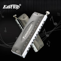 Easttop Harmonica 12หลุม48 Tone Professional Chromatic Harmonica Caseเกรดหีบเพลงปากสำหรับผู้เล่นมืออาชีพเริ่มต้นนักเรียนของขวัญวันเกิดเด็ก T1248NV