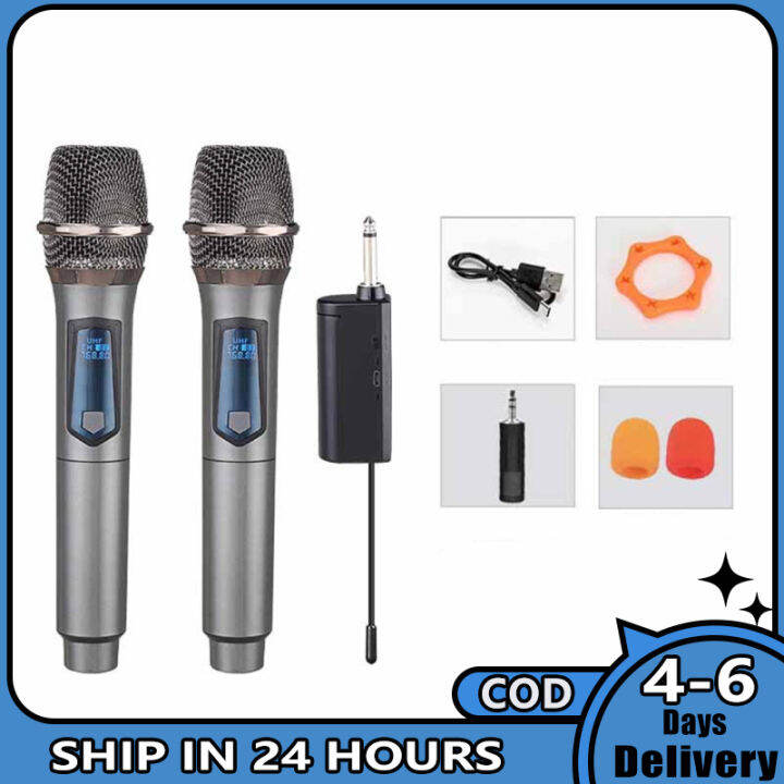 Wireless Microphone With Rechargeable Lithium Battery Receiver For
