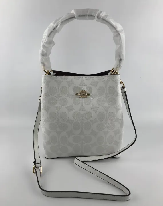 Authentic Coach 2312 Small Town Bucket Bag In White Signature Canvas ...