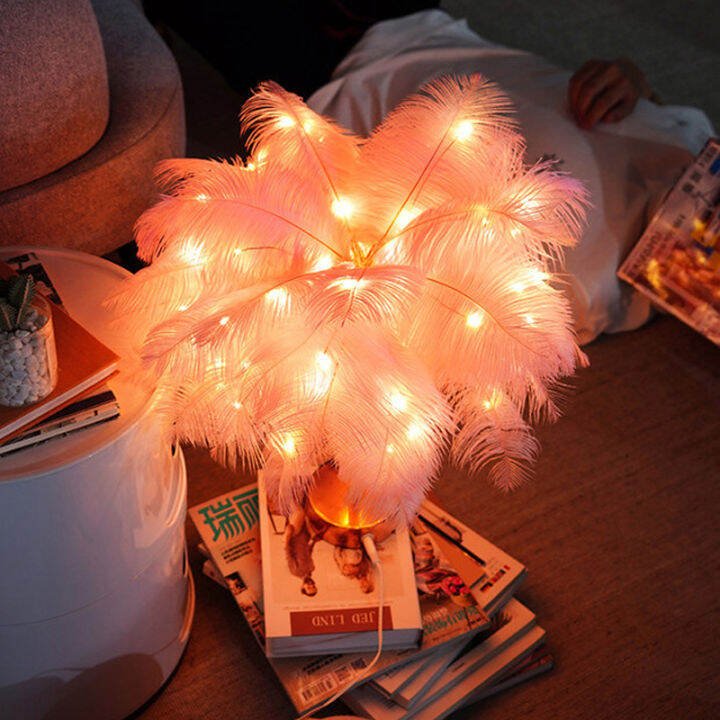 creative-feather-table-lamp-with-remote-control-usbaa-battery-power-desk-lamp-tree-feather-lampshade-night-light-for-birthday