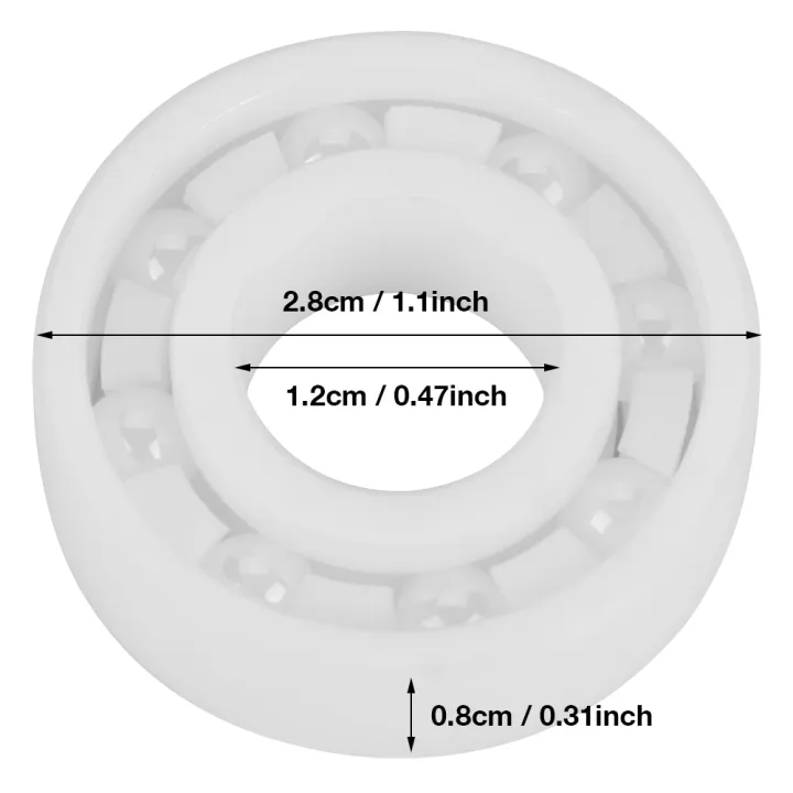 ตลับลูกปืนเซรามิกแบบเต็มความแม่นยำสูง-zro2-6001-ตลับลูกปืน-12x28x8mm-0-5x1-1x0-3in-ตลับลูกปืนสีขาว