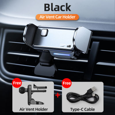 Joyroom Car Phone Holder Mini Smart Electric Locking Air Vent Clip Mobile Phone Mount Bracket Stand Auto Induction for iPhone