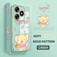 เคส PMP สำหรับ Tecno Spark 10 Spark 10C เคสฟรีสายคล้องลายการ์ตูนน่ารัก Cerberus เคสขอบสี่เหลี่ยมชุบเคสโทรศัพท์หรูหราชุบเคสโทรศัพท์นิ่ม