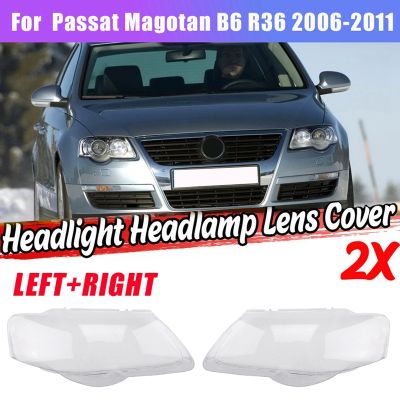Side for Passat Magotan B6 R36 2006-2011 Car Headlight Lens Cover Headlamp Lampshade Front Light Shell Cover