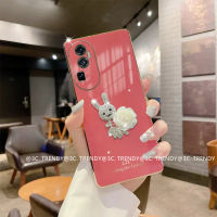 Phone Case เคส OPPO Reno10 Pro + Plus OPPO A78 NFC 4G Reno10Pro+ 5G ปลอกใหม่หรูหราสีขาว Camellia เงางามกระต่ายเคลือบเงา2023ฝาครอบอ่อน