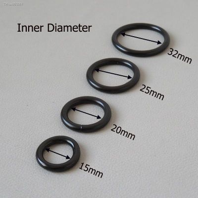 ◐✒✘ 15mm 20mm 25mm 32mm Black Metal O Ring Wheel Buckle Clasp For Bag Accessory Belt Loop Pet Dog Collar Harness Sewing Hardware