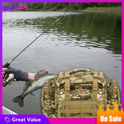 Gepeack ถุงเหยื่อตกปลา Crossbody กระเป๋าอุปกรณ์ตกปลาสำหรับการเดินป่าปีนเขาน้ำเค็ม