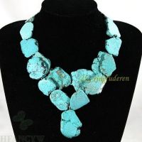 Huge Turquoise necklace irregular stone Bib Cluster double-deck womens jewelry Colorful Grade Collar classic Wholesale