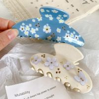 Niche pastoral style flower clip creative rhinestone acetate hairpin girlish temperament hair catch shark clip hair accessories