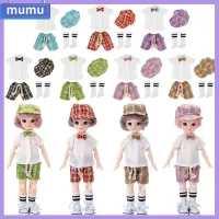 MUMU 7สี เสื้อผ้าเสื้อยืดตุ๊กตา แฟชั่นสำหรับผู้หญิง เสื้อผ้าฝ้าย แต่งตัวระดับไฮเอนด์ ของใหม่ หมวกตุ๊กตาหมวก ตุ๊กตา30ซม.