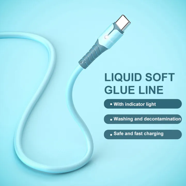 【Buy 1 Take 1】DISOUR LED Liquid Silicone 5A Data Fast Charging Cable Type-C Micro USB Lightning For Huawei iPhone Xiaomi Super Charger Cable 0.25M 1M 1.5M 2M