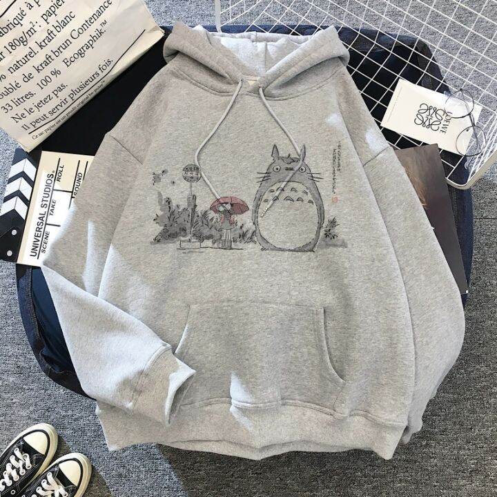 T-shirt Japanese Anime Cartoon Totoro Hoodie Women Men Kawaii Hoodeis  Miyazaki Hayao Studio GhibliHarajuku Grey Sweatshirts Unisex | Lazada PH