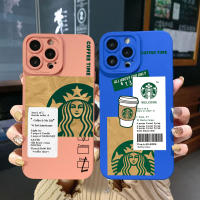 เคสโทรศัพท์สำหรับ Xiaomi Redmi A1 A2 4G Note 9 10 11 12 Pro 5G 9C 10A 10S 11S 12C 12S กาแฟ Starbucks ฝาครอบขอบสี่เหลี่ยมฝาครอบป้องกันเต็ม