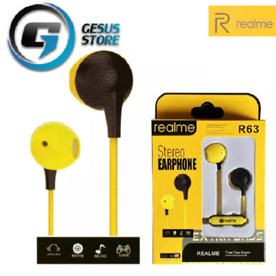 หูฟังเรียวมี Realme R63 Stereo Earphone ของแท้ เสียงดี ช่องเสียบแบบ 3.5 mm Jack ใหม่ล่าสุดจากเรียวมี BY GESUS STORE