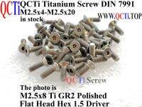 DIN 7991 M2.5 สกรูไทเทเนียม M2.5x4 M2.5x5 M2.5x6 M2.5x8 M2.5x10 M2.5x12 M2.5x14 M2.5x16 M2.5x18 หัวแบน Hex 1.5 Driver Ti GR2-Kuosie