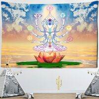 Body Prayer Tapestry Wall Hanging Magic Mandala Witchcraft Mysterious Colorful Bedspread Polyester Printing Home Decoration