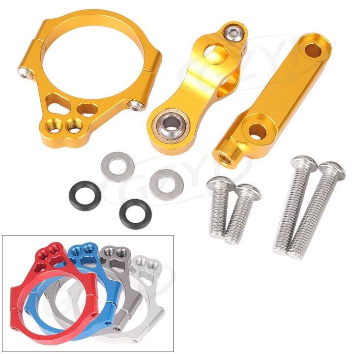 CNC Motorcycle Steering Damper Stabilizer Bracket Mounting Holder Set