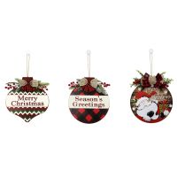 Interchangeable Seasonal Christmas Welcome Sign Front Door Decor Door Hanger, 12Inch Farmhouse Wall Sign Decor 3Pack