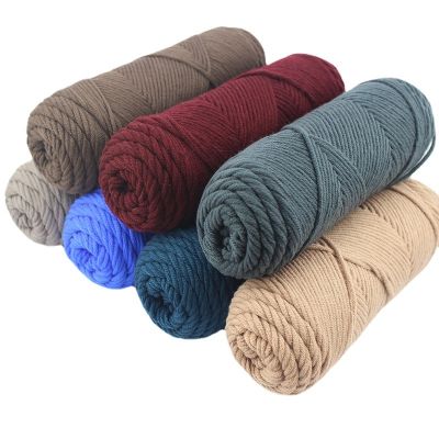 1pc Hand Woven Milk Cotton Eight Strand Wool Diy Scarf Line Wool Ball Stick Needle Thread Cotton Coat Hat Gloves Hand Knitting