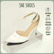 Giày cưới trắng đính hoa NEW ARRIVAL, thiết kế bởi SHE SHOES - GC07037