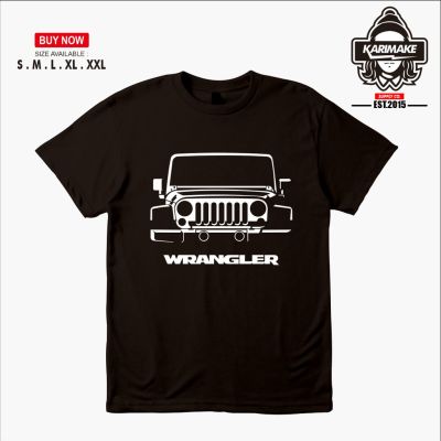 ข้อเสนอพิเศษ เสื้อยืดผ้าฝ้ายพิมพ์ลายแฟชั่น เสื้อยืด พิมพ์ลายรถยนต์ Jeep Wrangler RubiconS-5XL
