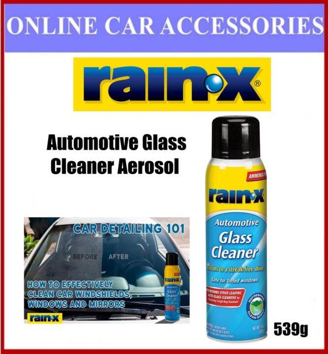 RainX Automotive Glass Cleaner Aerosol Remove Dust Dirt 539g Rain X