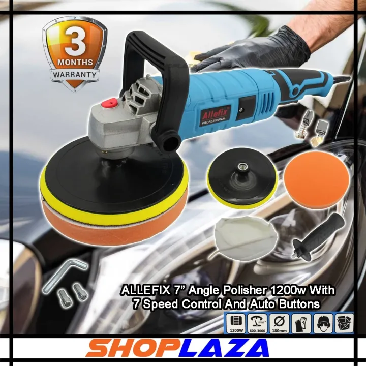 №☎ SHOPLAZA ALLEFIX 7” Angle Polisher 1200w With 7 Speed Control CAR