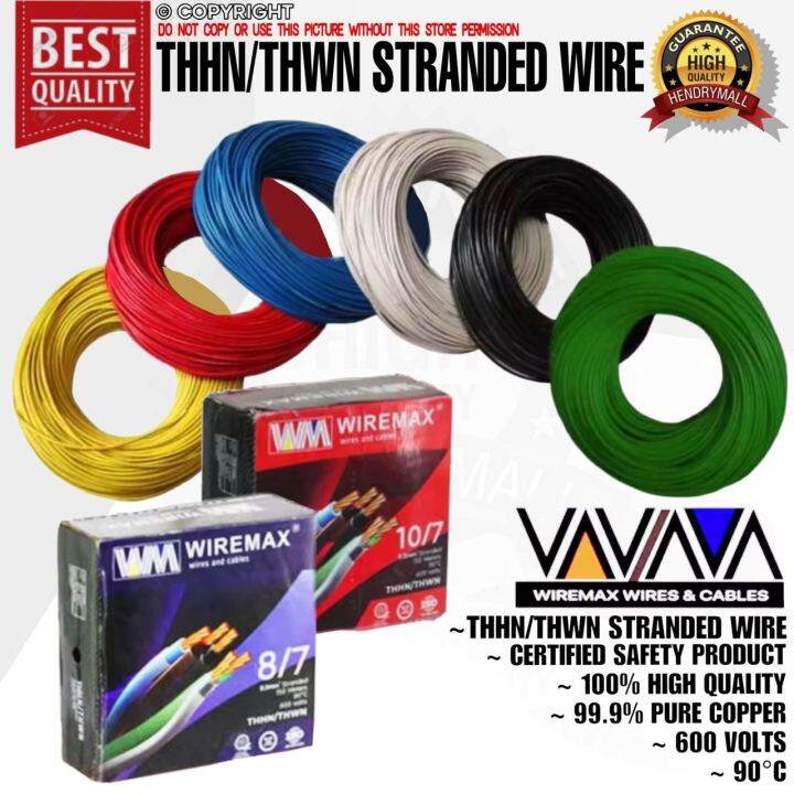 WIREMAX THHN / THWN STRANDED WIRE PURE COPPER 99.9 10/7 5.5mm 8/7 8
