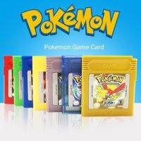 ชุดเกม Pokemon GBC 16บิต USA ESP FRA NOE ITA Veo Cartrge คอนโซลสีแดงเหลืองน้ำเงินเขียวเงินคริสตัล