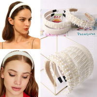 French Full Pearls Headband for Women Hair Hoop Wedding Luxury Vintage Hairbands Banded Headband Bridal Lady Hair Accessories