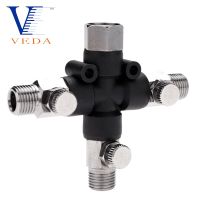 【hot】❒  VEDA 3-Way Airbrush Air Hose Splitter Manifold Accessories Use Fittings 1/8  with Adjust Knob