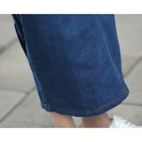 Fashion Women Casual Pinafore Denim Maxi Dress