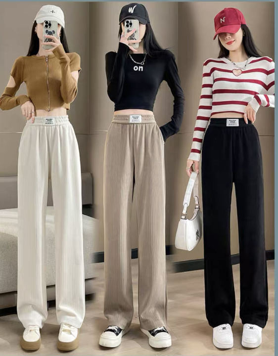 HoneyCollection---Corduroy wide-leg pants for girls women Korean style ...