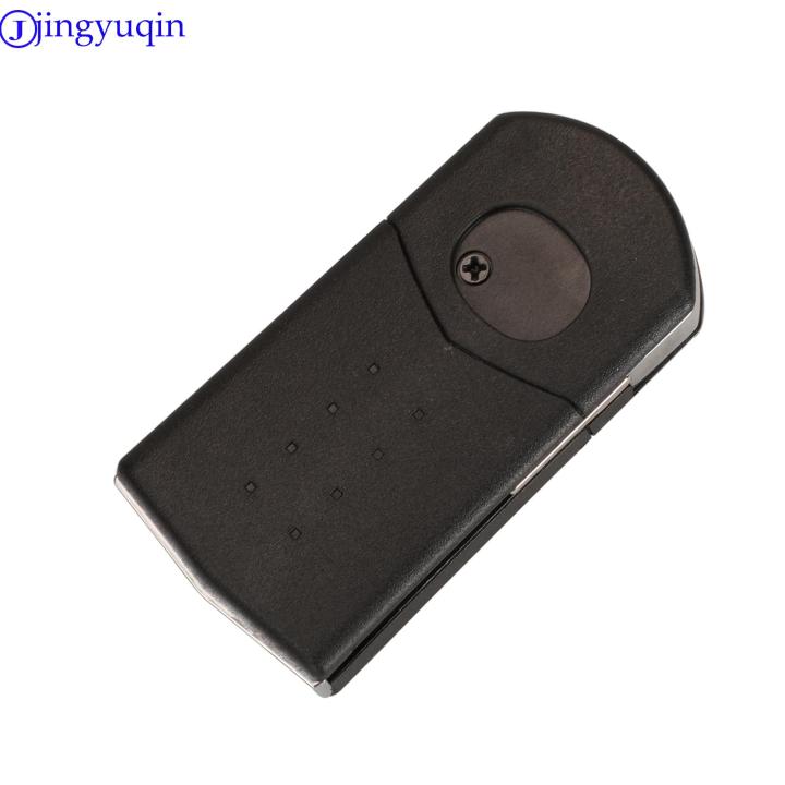 jingyuqin-รีโมทกุญแจรถยนต์แบบกดปุ่มพับได้2-3ปุ่มเคสสำหรับ-mazda-ปลอกหุ้ม3-5-6ใบมีดพร้อมที่ยึดแบตเตอรี่