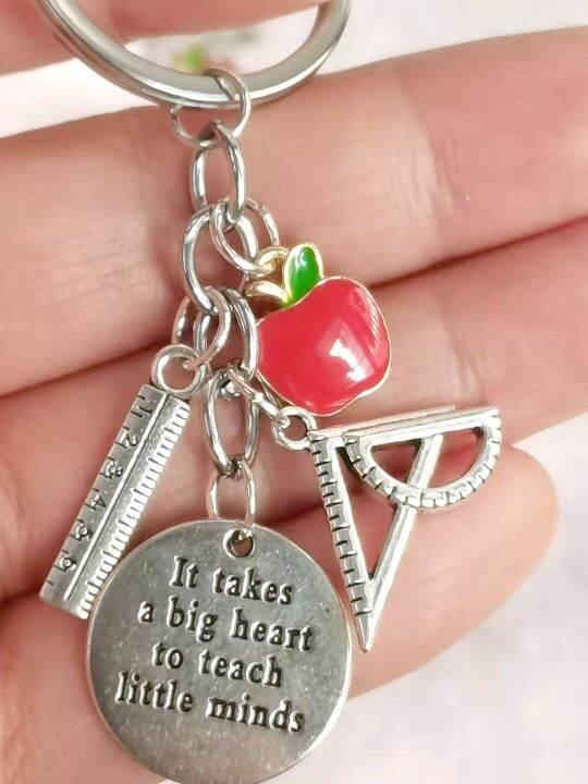 new-fashion-keychain-ruler-compass-pen-case-book-it-takes-a-big-heart-to-teachers-keychain-with-red-apple-key-chains