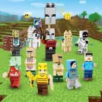 /Span♠ดินแดน Shop84xvxf7h ตัวเลข Minecraft สตีฟเขาบล็อกตัวต่อของเล่นอิฐของขวัญวันเกิดสำหรับเด็กของสะสมตัวละครเกมหุ่นขนาดเล็ก