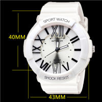 Poca Watch S SPORT นาฬิกาข้อมือ ดิจิตอล สายยางผู้หญิง เท่ๆ ราคาถูก กันน้ำได้ Po LadySw-GP92GB(White/White) กล่อง PocaBox