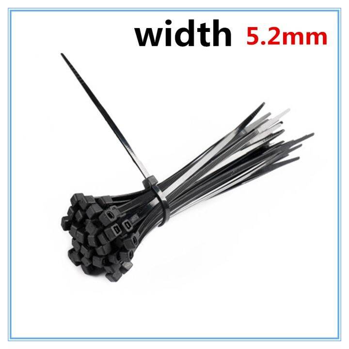 50pcs-8-x-200-250-300-350-400-450mm-white-black-milk-cable-wire-zip-ties-self-locking-nylon-cable-tie