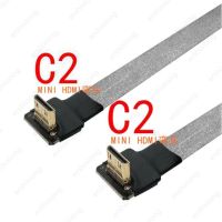 สาย Hdmi ขนาดเล็กรองรับพอร์ต Hdmi 90องศาขึ้นมุม Fpc สายแบนตัวผู้เป็น Hdmi ตัวผู้สำหรับการถ่ายภาพทางอากาศหลายทางป้องกันการรบกวน