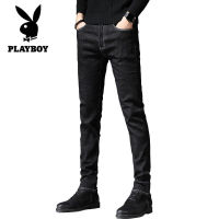 Playboy สไตล์เกาหลีผู้ชายกางเกงยีนส์เนื้อบางแฟชั่นของผู้ชายกางเกงยีนส์ลำลองผู้ชายกางเกงขายาวเข้ารูปกางเกงยีนส์ผู้ชายกางเกงลำลอง9449