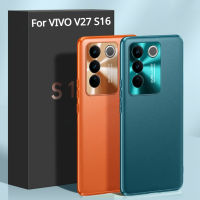 เคสสำหรับ Vivo V27e V27 Pro 5G Vivo S16e S16 S16Pro เคสโทรศัพท์มือถือหนังหรูหรา2023ป้องกันเลนส์กล้องขอบนิ่ม TPU กันกระแทกธุรกิจแฟชั่น