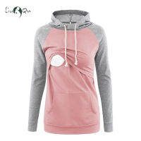 Liu &amp; Qu Womens Fleece Maternity Nursing Hoodie Sweatshirt Hoodies แขนยาวให้นมบุตรการตั้งครรภ์ Top Kangaroo Pocket Clothes...