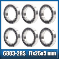 6803 2RS Bearing 17x26x5 mm 6Pcs ABEC-5 C2 Metric Thin Section 61803RS 6803 RS Ball Bearings 6803RS